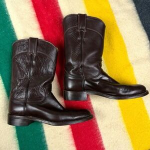 VTG Justin Cowgirl Boots Women's 6.5 A Brown Western Leather Classic USA L3715